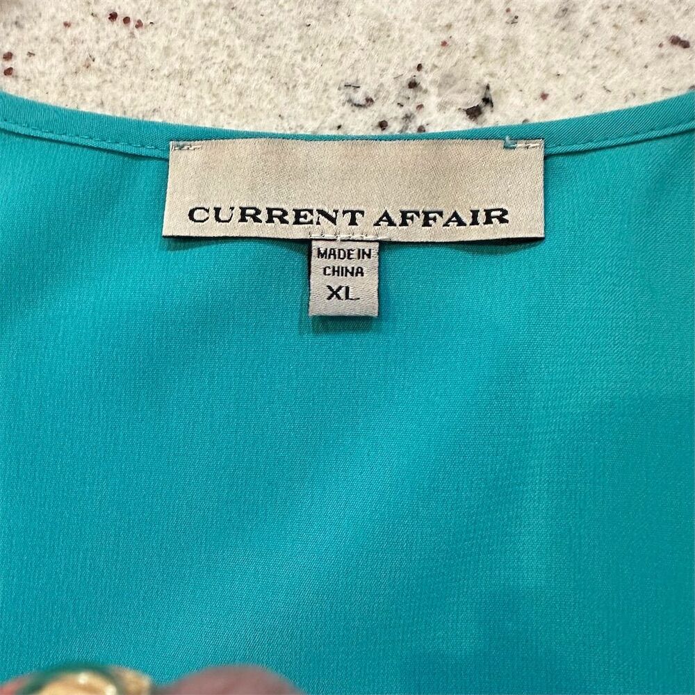 Current Affair Women's XL Blue Sleeveless Scoop Neck Tank Top - Picture 4 of 8